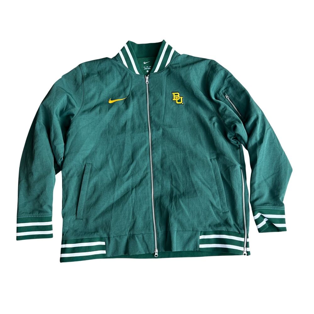NIKE Men's Baylor Bears Full-Zip Bomber Jacket Size XXL In Green